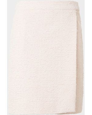 Akris Punto Tweed A-Line Wrap Skirt - Natural