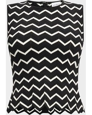 Hervé Léger The Giana Chevron Knit Top - Black