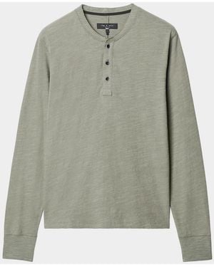 Rag & Bone Apos;S Classic Flame Henley Long-Sleeve T-Shirt - Gray