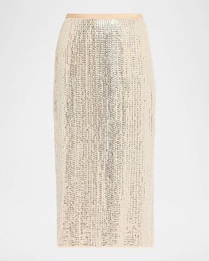Rag & Bone Lili Beaded Midi Skirt - Natural