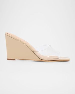 Veronica Beard 85Mm Asha Pvc Wedge Sandals - White