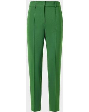 Akris Punto Ferry Pintuck Viscose Jersey Tapered-Leg Ankle Pants - Green