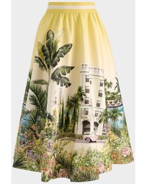 Alice + Olivia Earla Paradise Midi Skirt - Metallic