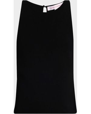 Carolina Herrera Cotton Knit Halter Tank Top - Black