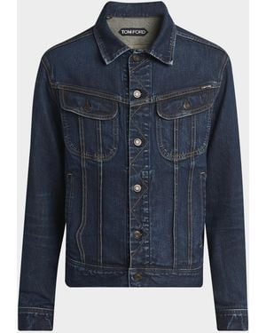 Tom Ford Apos;S Broken Twill Icon Denim Jacket - Blue