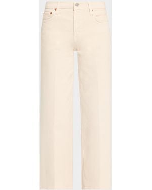 RE/DONE Mid-Rise Wide-Leg Crop Jeans - Natural