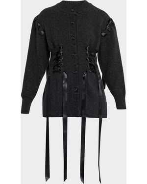 Simone Rocha Sculpted Ribbon Corset Cardigan - Black