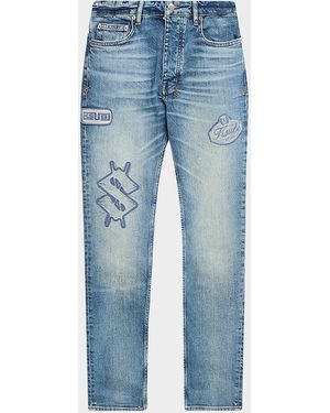 Ksubi Apos;S Chitch Hendrix Logo Patch Slim Fit Jeans - Blue