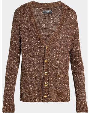 Amiri Ma Crochet Sequin Cardigan - Brown