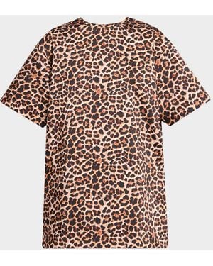 Marques & apos;Almeida Leopard-Print T-Shirt Dress - White