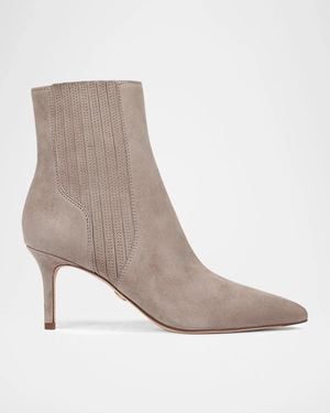Veronica Beard 70Mm Lisa Suede Ankle Booties - White
