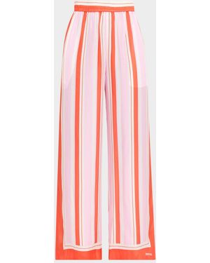 Jonathan Simkhai Zuna Striped Straight-Leg Pants - Pink