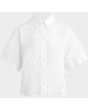 Joe's Jeans The Eyelet Short-Sleeve Shirt - White