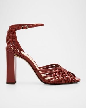 Alexandre Birman 90Mm Lilian Woven Leather Sandals - Pink
