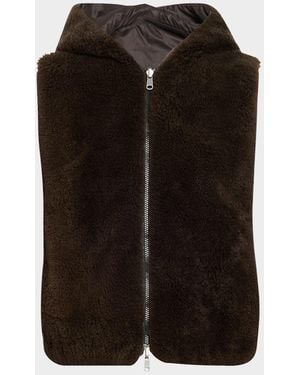 Brunello Cucinelli Reversible Hooded Goat Vest - Black
