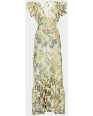 MISA Los Angles Septima Backless Midi Dress - Metallic