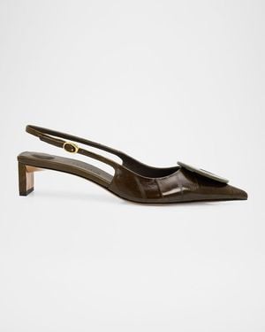 Jacquemus Les Slingbacks Eel Leather Pumps - Green