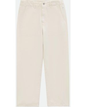 AG Jeans Analeigh Mid-Rise Utility Jeans - White