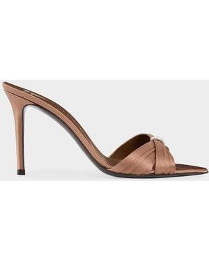 Giuseppe Zanotti Intrigo 90Mm Silk Stiletto Mules - Brown