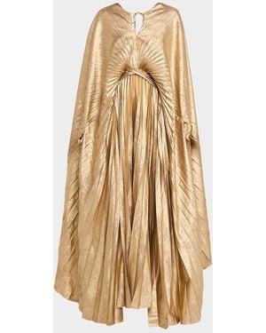 Acler Darnhill Pleated Cape Maxi Dress - Purple