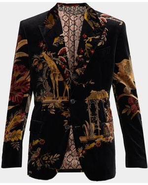 Etro Apos;S Giraffe Stretch-Cotton Velvet Jacket - Black