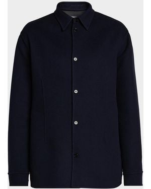 Jil Sander Double Wool Shirt Jacket - Blue