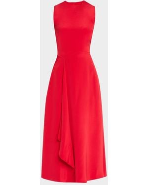 Adam Lippes Lynn Draped Silk Crepe Dress - Red