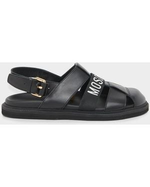 Moschino Apos;S M Leather Sandals - Black