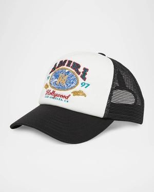 Amiri Apos;S Wave Foam Embroidered Logo Trucker Hat - Black
