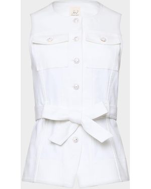 Cinq À Sept Reenee Belted Denim Vest - White