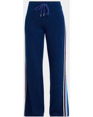 Guest In Residence Cotton-Cashmere Track Pants - Blue