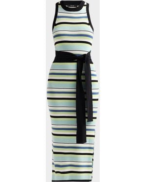 Toccin Piper Tie-Front Sleeveless Midi Dress - White