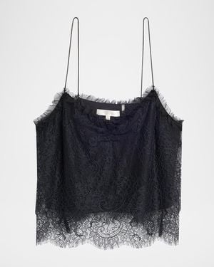 LoveShackFancy Ferni Floral Lace Tank Top - Blue
