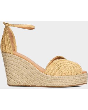 Odissi 95Mm Ava Raffia Espadrille Wedge Sandals - Natural