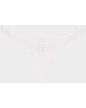 Lise Charmel Source Beaute Embroidered Tulle Thong - White