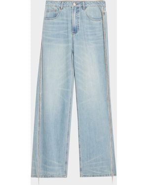 JBQ Palmer Fringe Wide-Leg Jeans - Blue