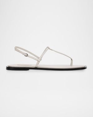 TOTEME Purist T-Strap Nappa Leather Sandals - White