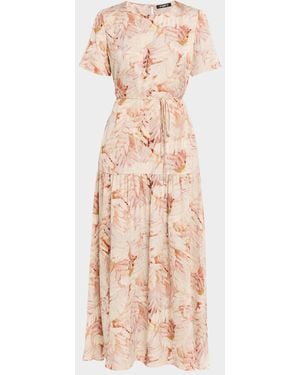 Emanuel Ungaro Billie Floral-Print Hammered Satin Maxi Dress - Natural