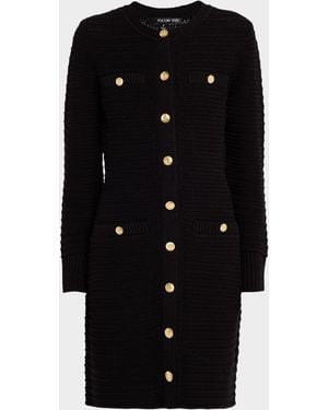Toccin Darla Textured Knit Mini Dress - Black