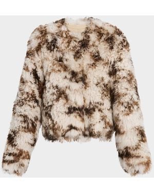 Ulla Johnson Irina Reversible Spotted Shearling Coat - Natural