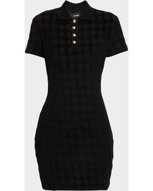 Amiri Ma Quad Toweling Mini Polo Dress - Black