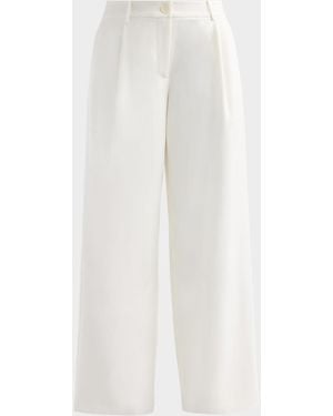 Toccin Solara Pleated-Front Wide-Leg Pants - White