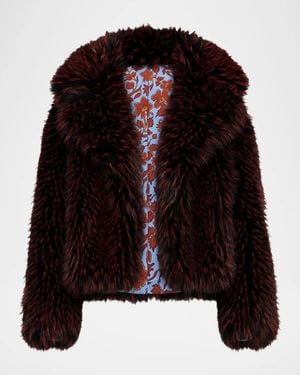 Diane von Furstenberg Kaz Reversible Faux Fur Coat - Black