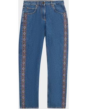 Etro Mid-Rise Mom Fit Straight-Leg Jeans - Blue