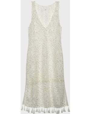 Sunshine 79 Shine Crochet Midi Dress - White