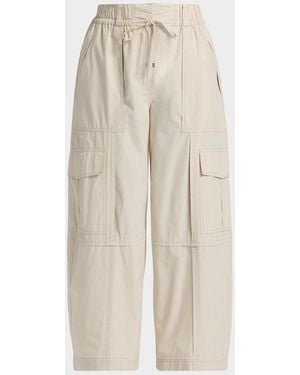 10 Crosby Derek Lam Ruth Cotton Poplin Wide-Leg Crop Cargo Pants - Natural