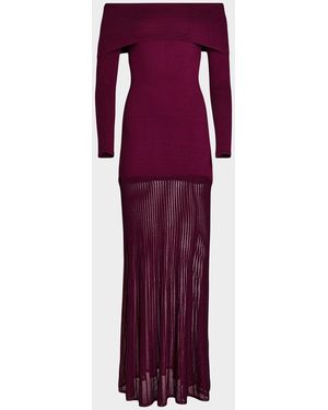 SER.O.YA Isotta Off-Shoulder Knit Dress - Purple