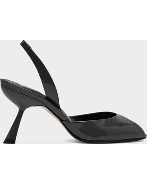 Alexandre Birman 85Mm Miranda Patent Leather Peep-Toe Pumps - White