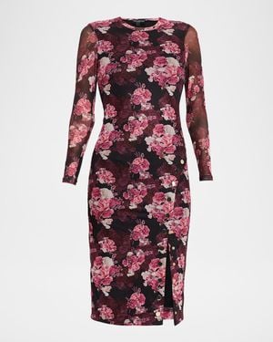 Generation Love Monique Floral Bodycon Midi Dress - Red