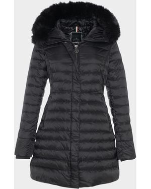 Gorski Down Apres-Ski Jacket With Detachable Toscana Lamb Hood Trim - Black